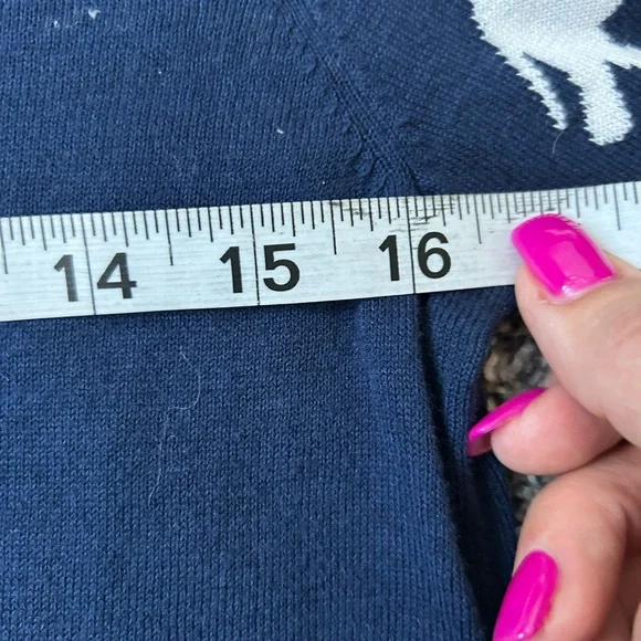 Talbots petite lightweight novelty elephant print sweater size petite - Picture 6 of 7